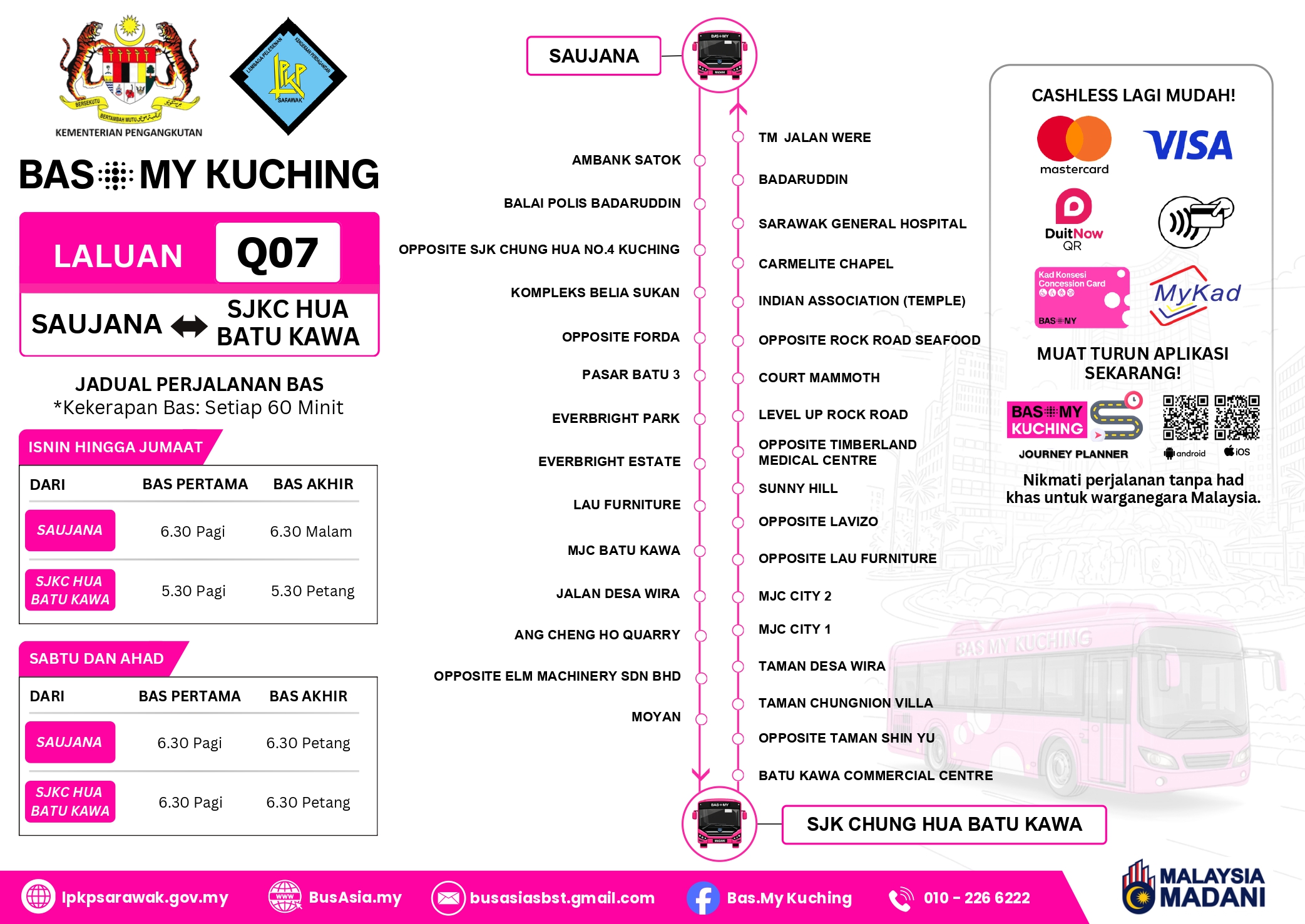 SJK Chung Hua Batu Kawa Route